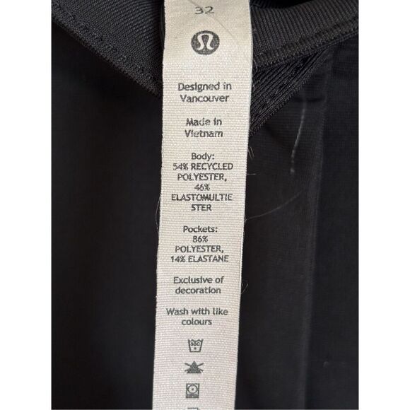 Lululemon city sleek 5 pocket wide leg high rise 7/8 length pant black size 32 - Picture 5 of 7